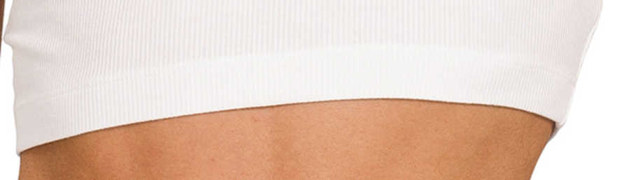 Ribbed Scoop Neck Crop Tank WHITE
