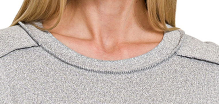 Melange Hi~Low Tee GRAY