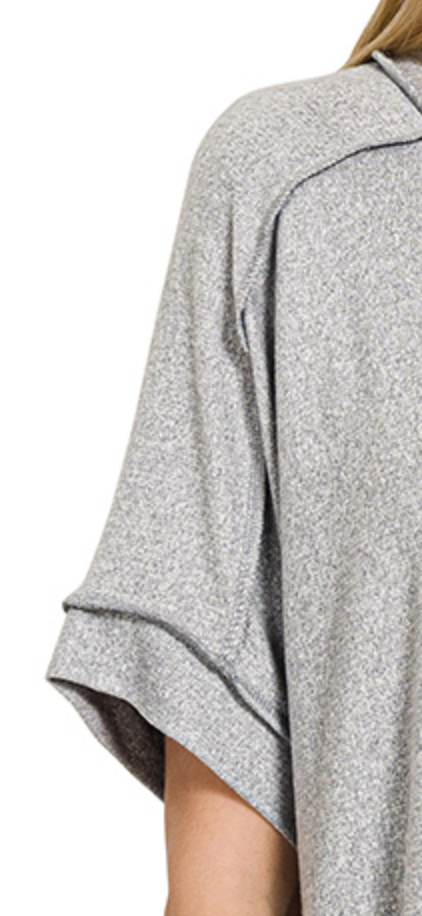 Melange Hi~Low Tee GRAY