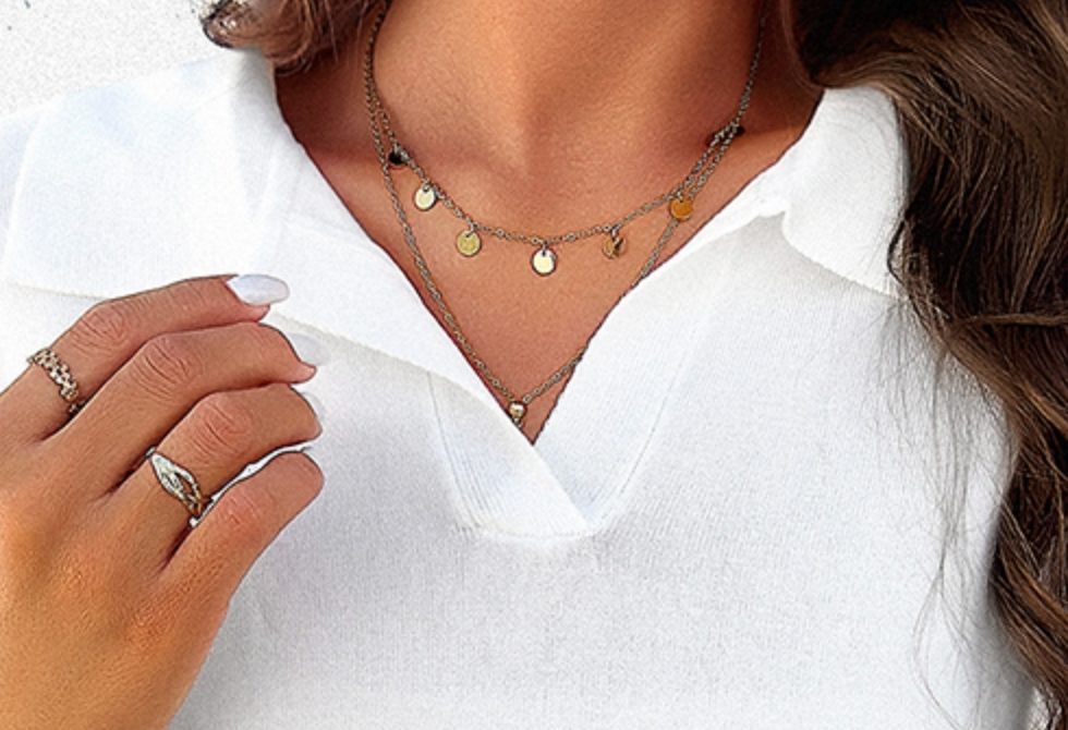V~Neck Knit Short Sleeve Sweater WHITE