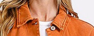 Distressed Denim Jacket RUST