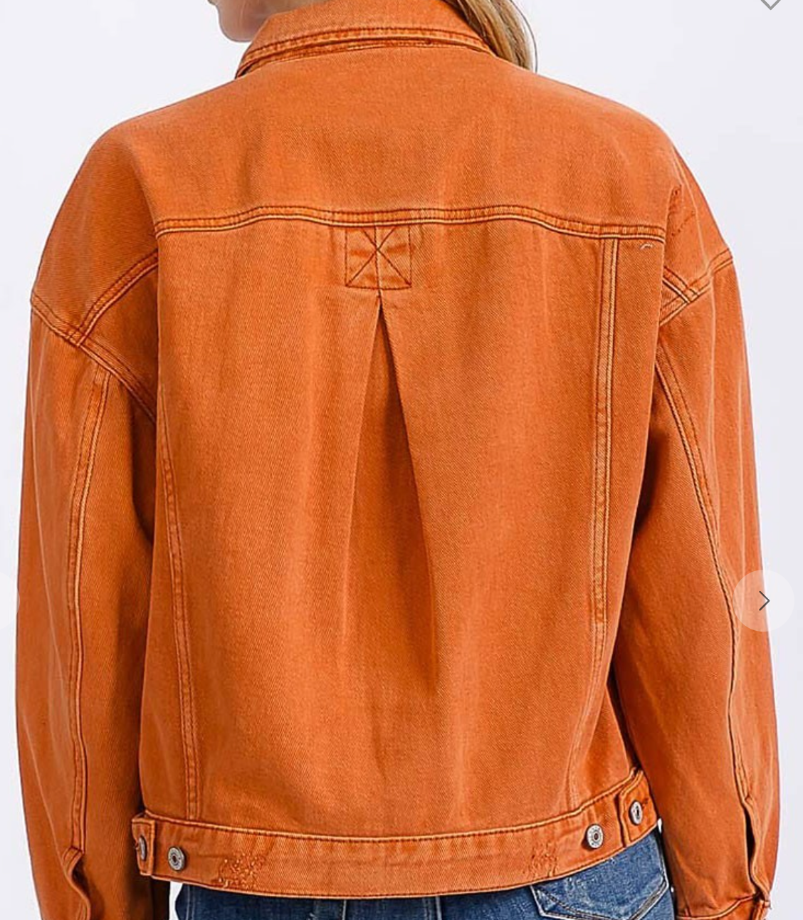 Distressed Denim Jacket RUST