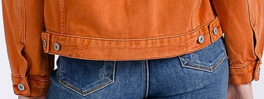 Distressed Denim Jacket RUST