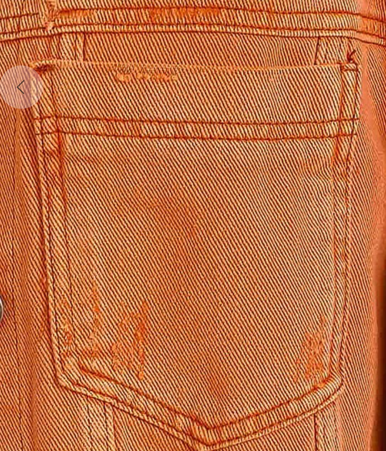 Distressed Denim Jacket RUST