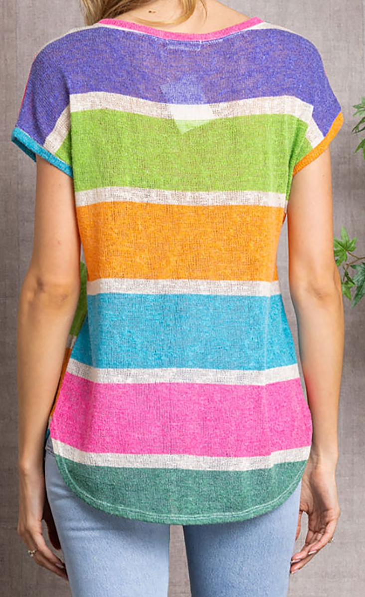 Summer Striped Knit Tunic MULTI