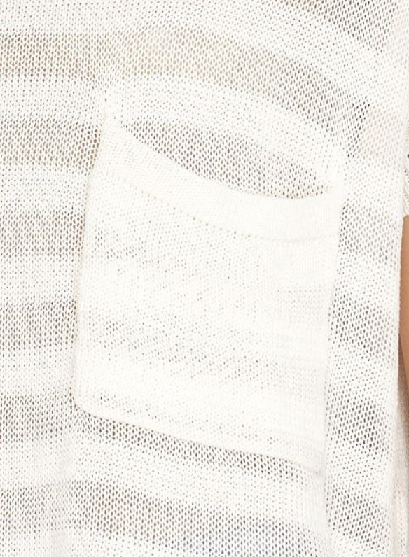 Sheer Cap Sleeve Sweater WHITE