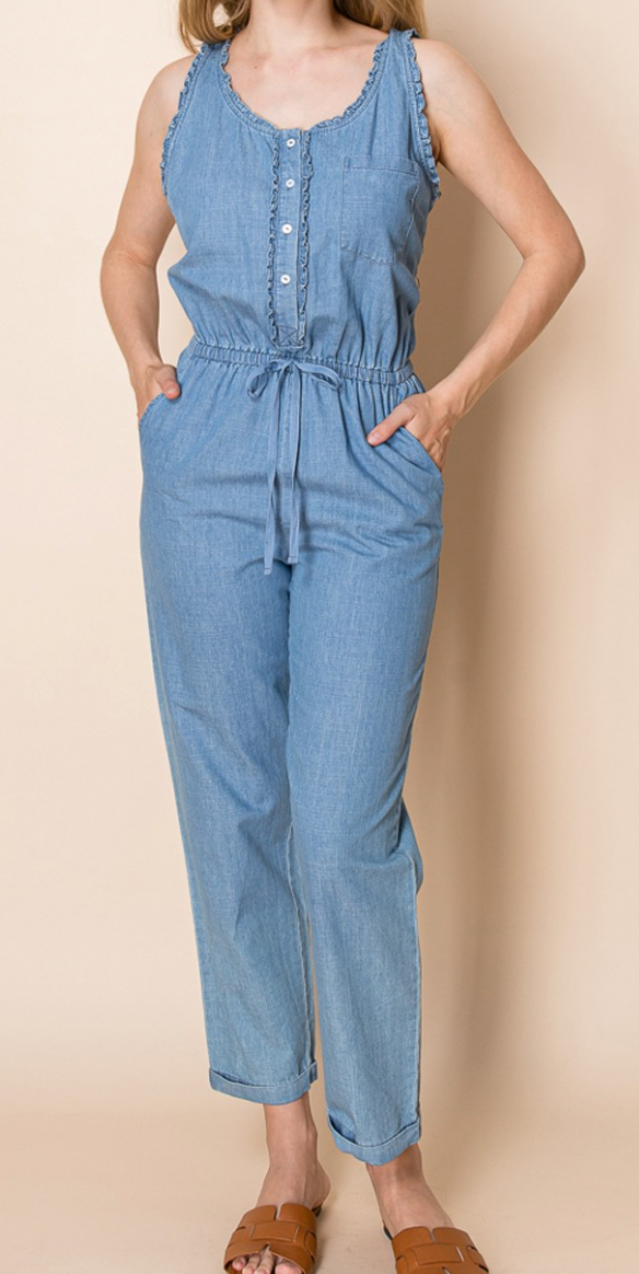 Chambray Sleeveless Jumper