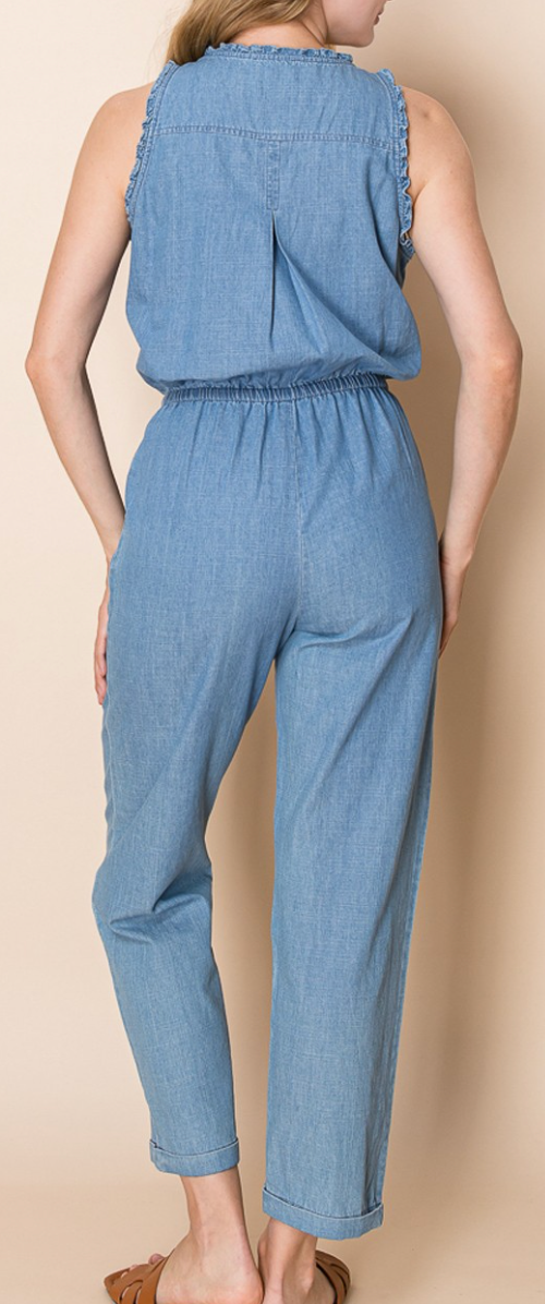 Chambray Sleeveless Jumper
