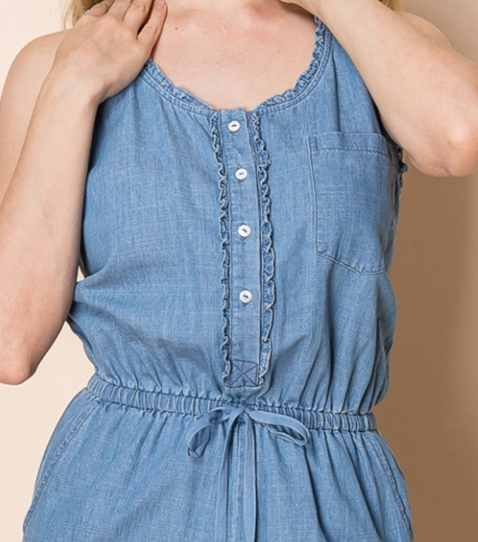 Chambray Sleeveless Jumper