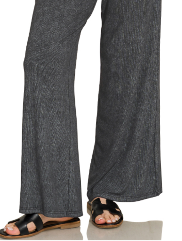 Acid Wash Ribbed Set ASH BLACK 29"