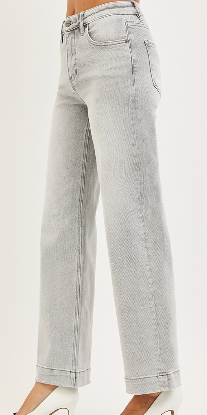 RISEN Ankle Wide HR Jeans GRAY 30"
