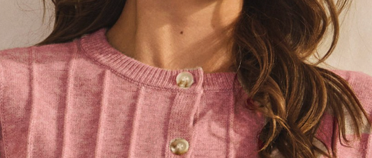 Luxe Crew Neck Cardi Sweater BLUSH