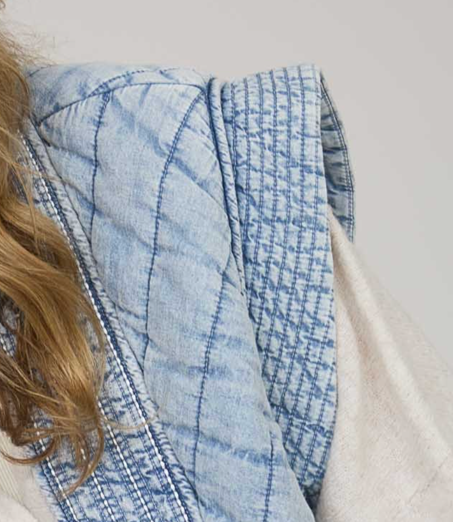 Washed Denim Quilted Vest
