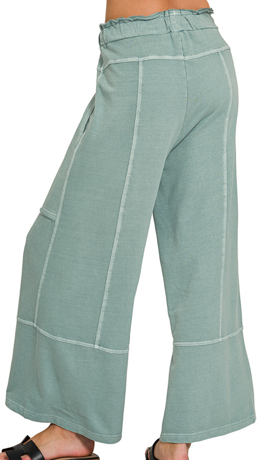 Pocketed Wide Leg Palazzo 25" JADE