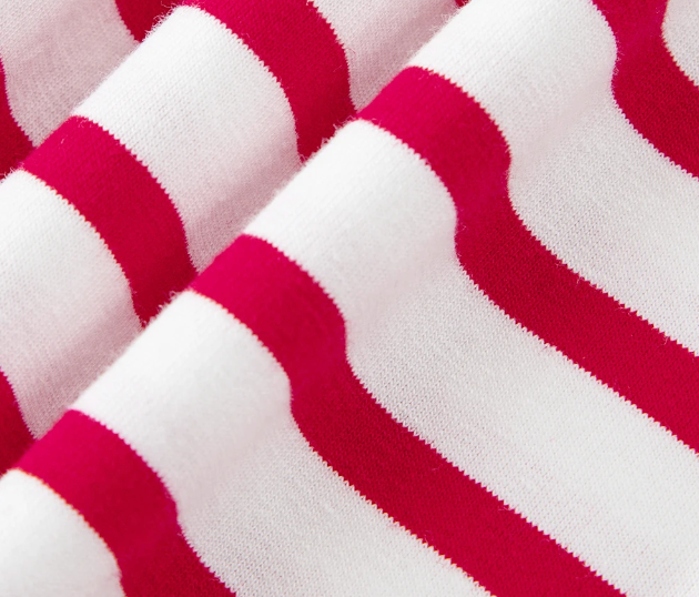 Stripe W/ Scalloped Trim RED
