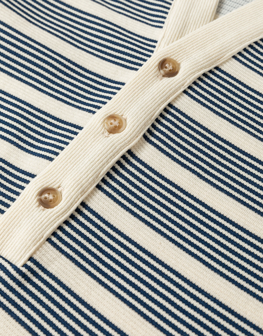 Seabreeze Button Flutter Dress NAVY