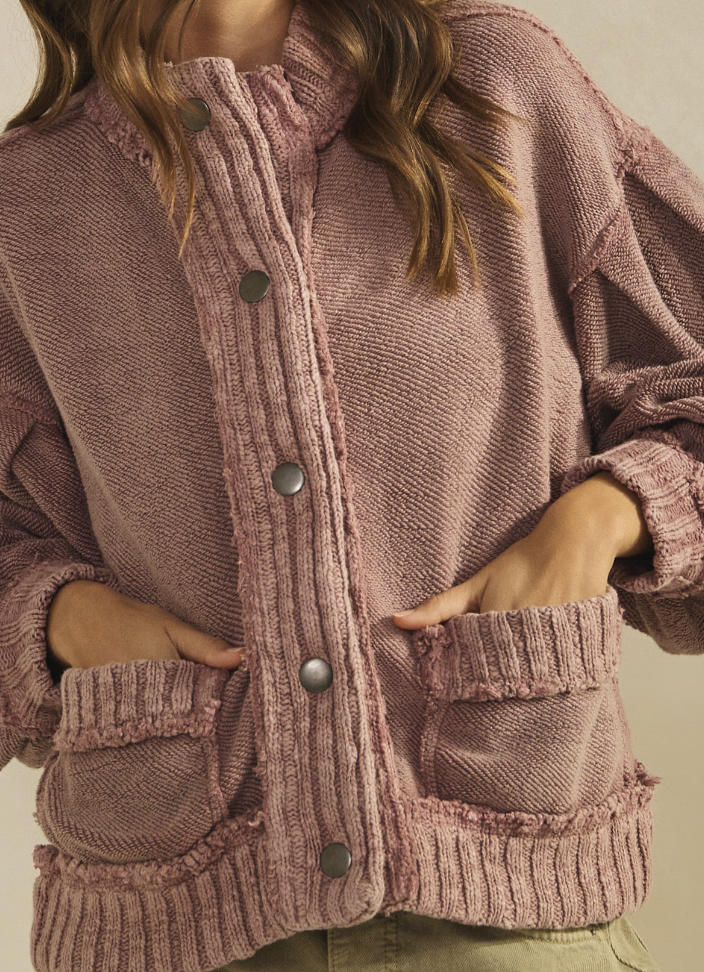 Vintage Snap Cardi MAUVE