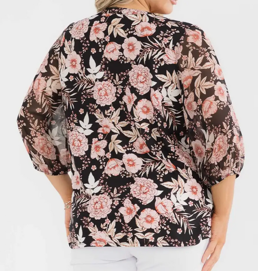 Bloom Pintuck Blouse BLACK