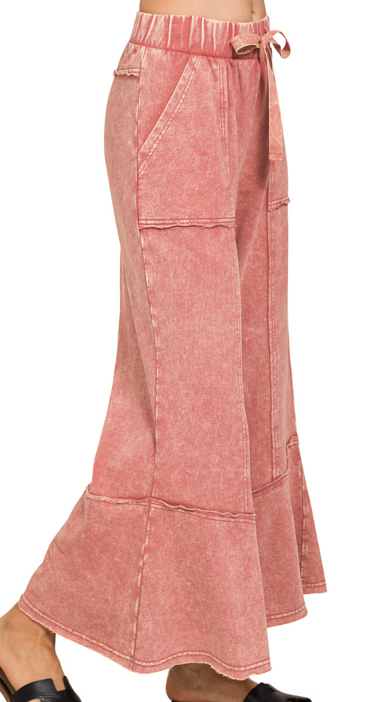 Washed Bliss Flare Pants ROSE