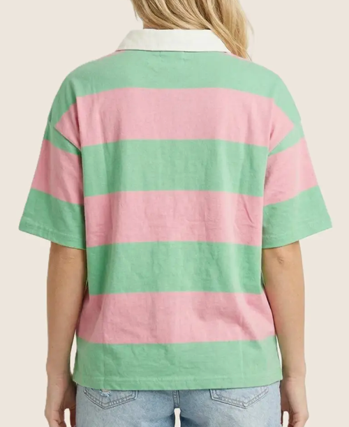 Classic Stripe Rugby Polo APPLE