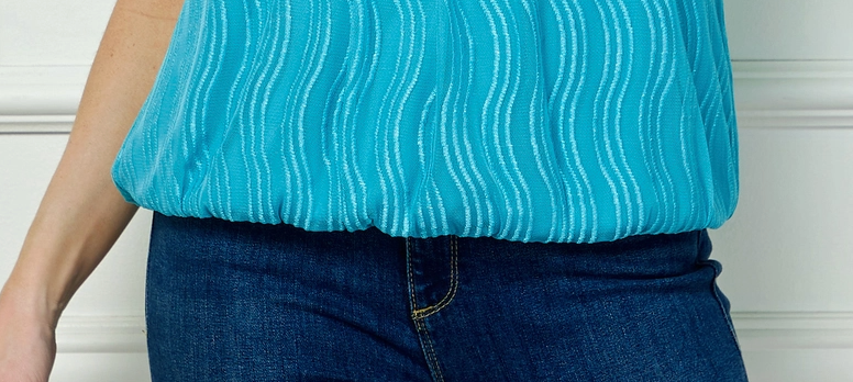 Wave Texture Top TURQUOISE