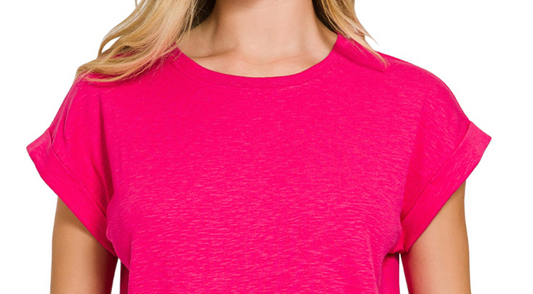 Modal Slub Tee HOT PINK