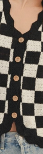 Fast Lane Sweater Tank B&W