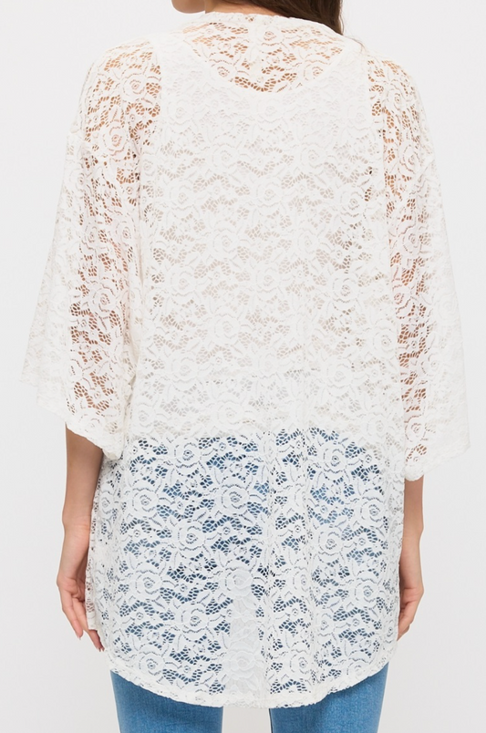 Garden Romance Lace Cardi WHITE