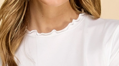 Timeless Charm Ruffle Top WHITE