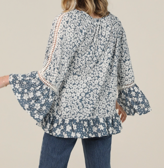 Wildflower Whimsy Blouse BLUE