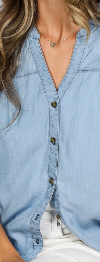 Blue Skies Tencel Chambray Top