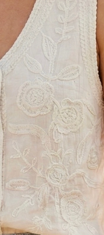 Heirloom Blooms Embroidered Vest IVORY