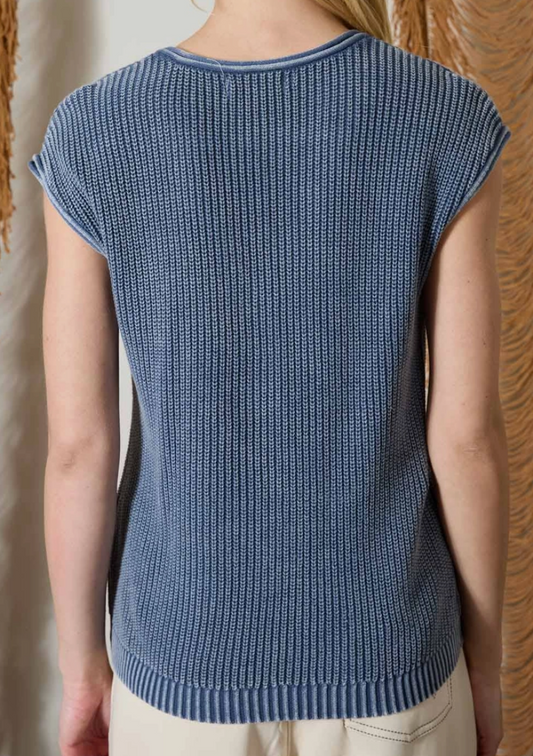 Bayside Knit Sweater Top INDIGO SEA