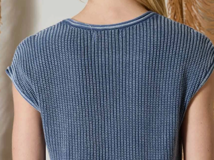 Bayside Knit Sweater Top INDIGO SEA