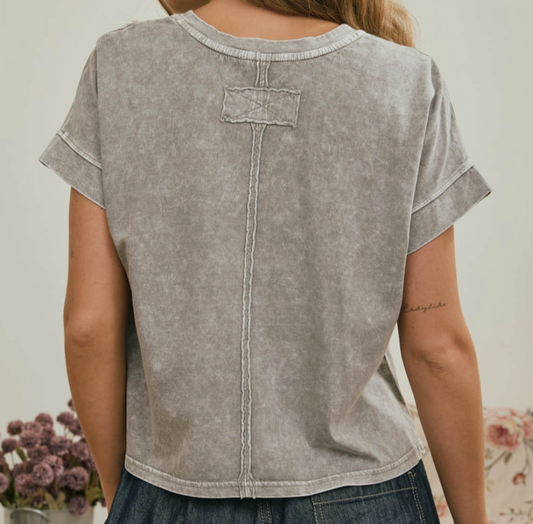 Vintage Wash Boxy Tee STONE