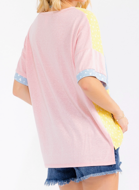 Sunshine Patchwork Top PINK