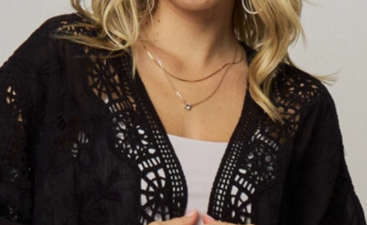 Heirloom Lace Kimono BLACK