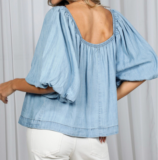 Blue Skies Chambray Blouse