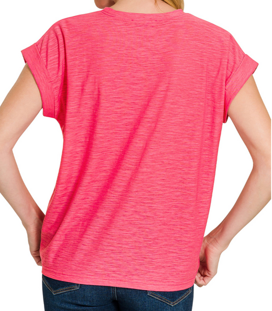 Modal Slub Tee LT WATERMELON