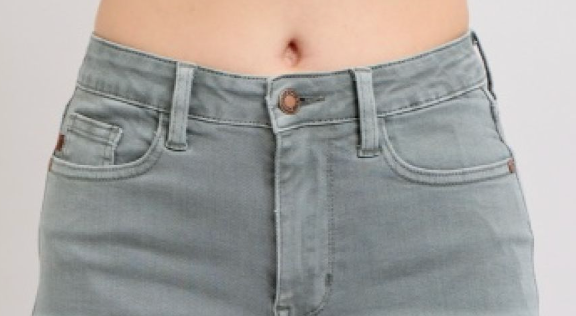 JUDY BLUE Embroidered Pocket HR STONE BLUE 5"