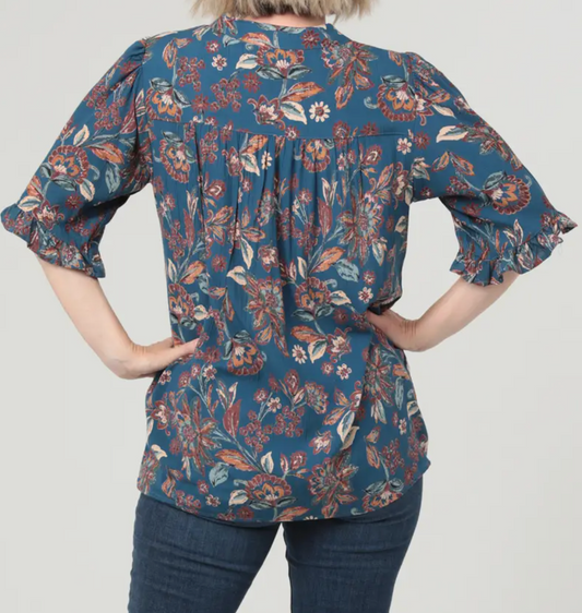 Bohemian Bloom Ruffle Sleeve MULTI