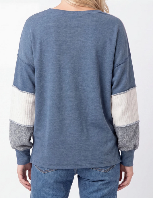 Perfectly Patched Pullover BLUE