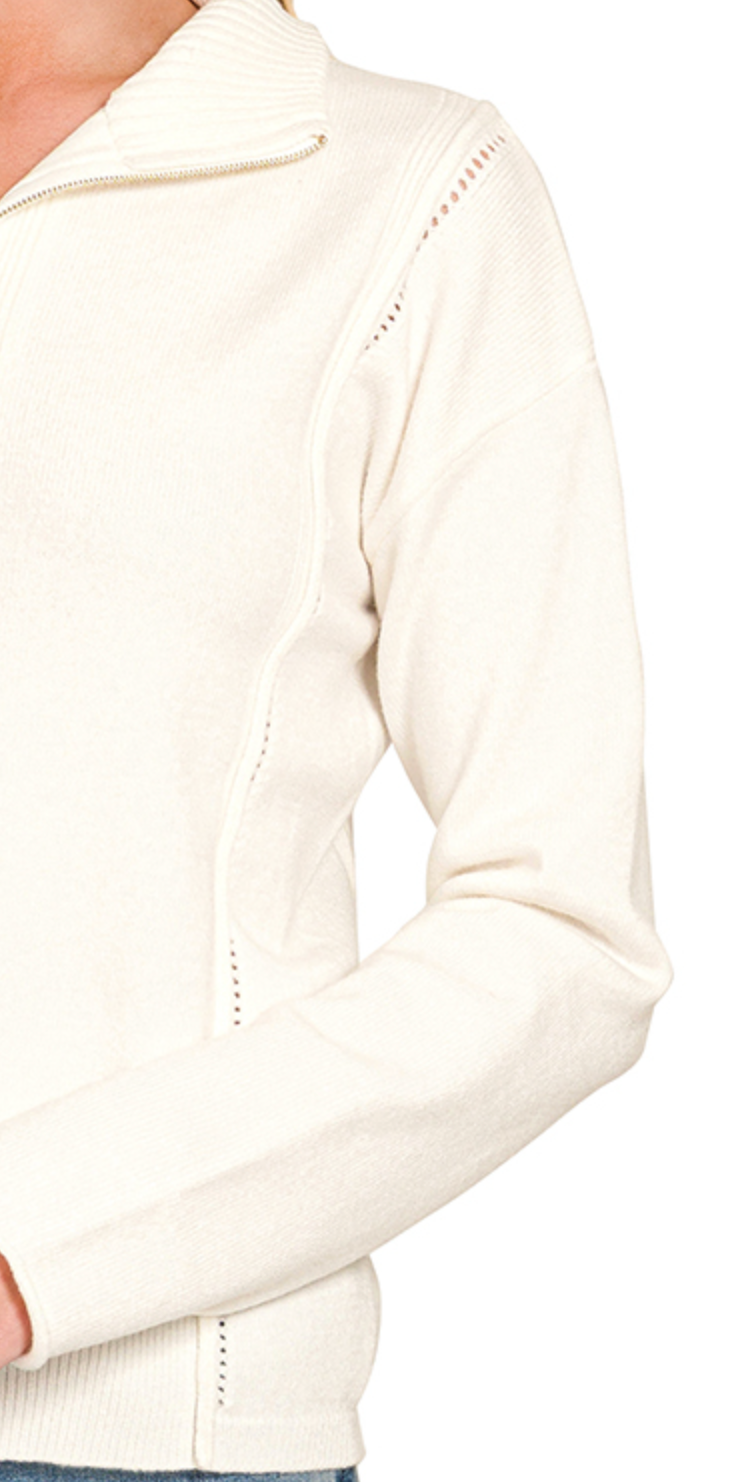 Cozy & Collected Half Zip IVORY
