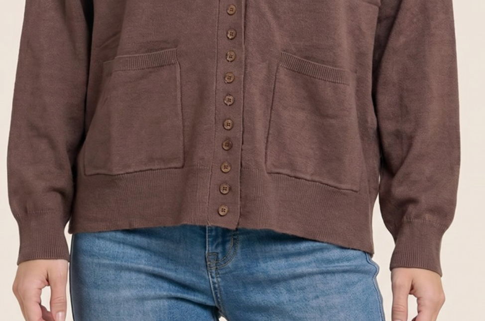 Unfinished Business Cardigan CHOCOLATE