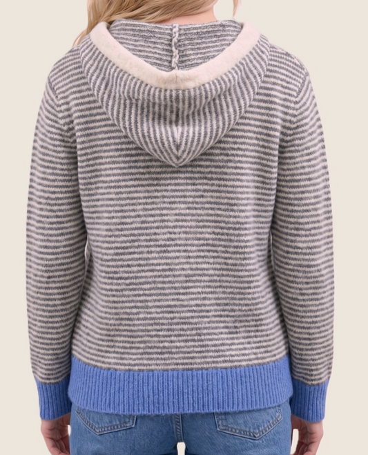 Blue Skies Striped Hoodie Cardigan