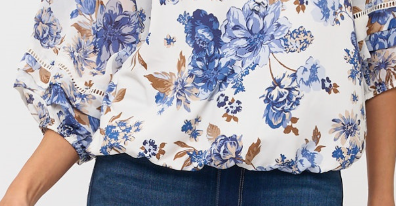 Forget Me Not Floral Blouse BLUE