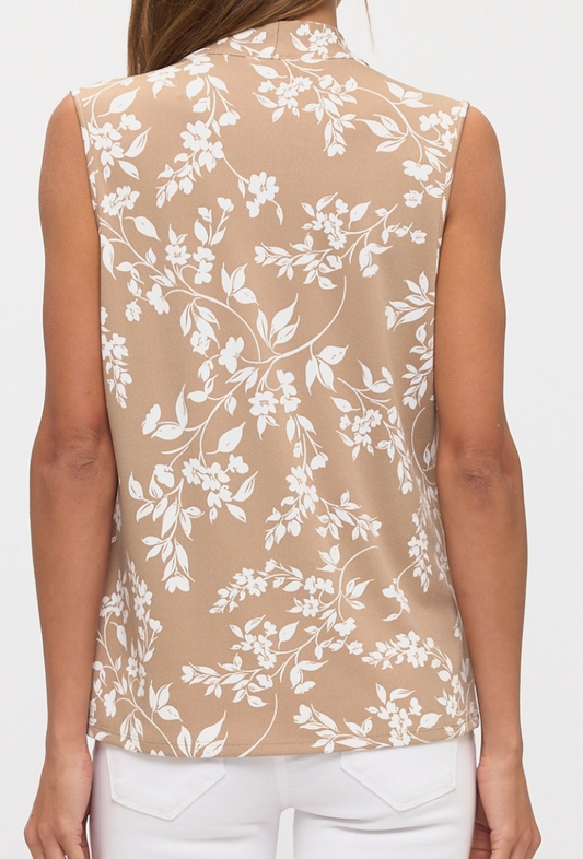 Quiet Elegance Floral Top SAND