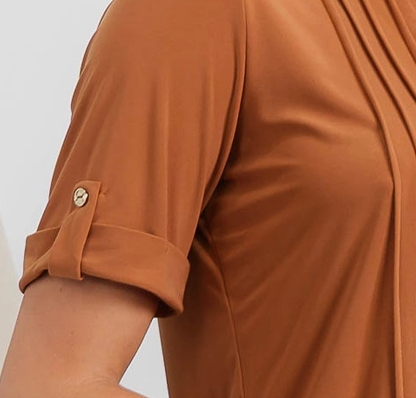 Polished in Pleats Button Blouse GINGER