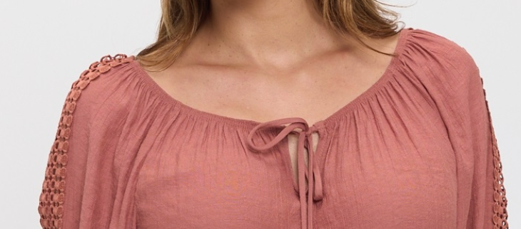 Boho Romance Gauze Top DUSTY ROSE