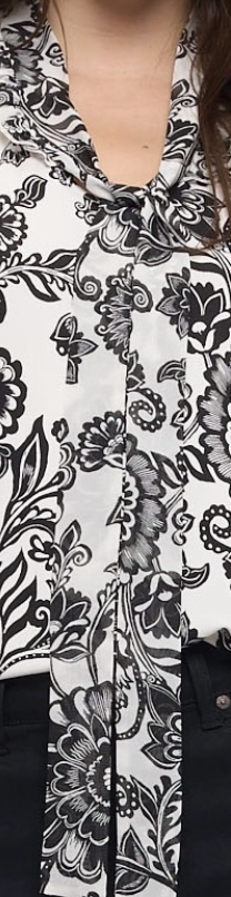 Black & Bloom Tie Neck